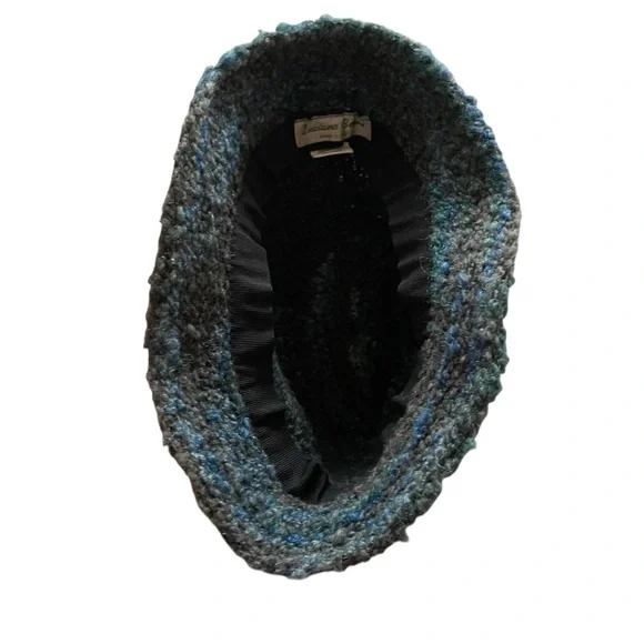 Vintage Wool/Mohair blend blue gray Sherpa bucket hat Luciano Berni - Picture 4 of 7